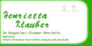 henrietta klauber business card